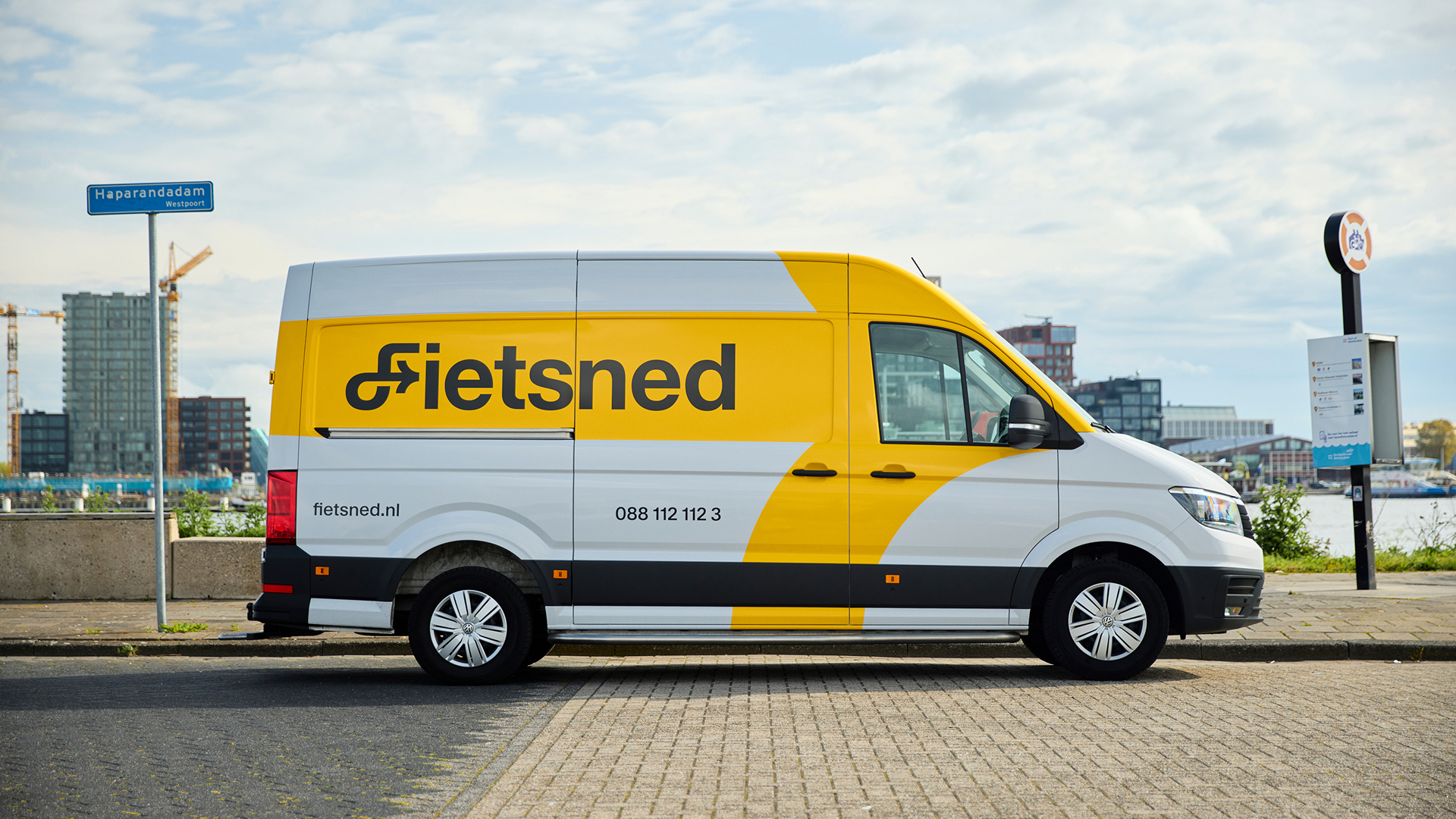 Fietsned monteursbus